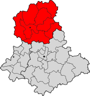 Lage des Arrondissement Bellac im Département Haute-Vienne