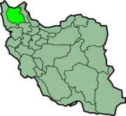 Lage der Provinz Ost-Aserbaidschan im Iran