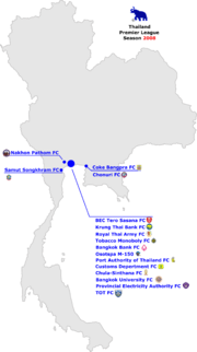 Thailand Premier League 2008 Map.png