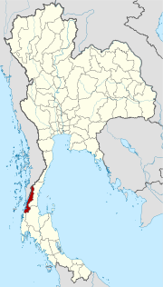 Karte von Thailand  mit der Provinz Ranong hervorgehoben