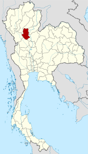 Karte von Thailand  mit der Provinz Sukhothai hervorgehoben