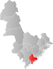 Lage der Kommune in der Provinz Aust-Agder