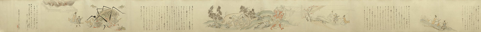 Bilder 8 bis 13 (von rechts nach links) des Tsuchigumo no Sōshi