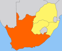 Kapkolonie (orange) in der späteren Südafrikanischen Union