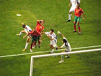 Ricardo im Tor der portugiesischen Nationalmannschaft, als Angelos Charisteas den griechischen Siegtreffer im Finale der Euro 2004 köpft.