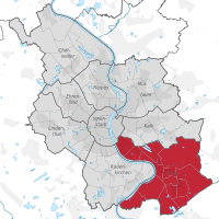 Lage des Stadtbezirks Porz in Köln
