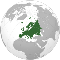 Lage Europas auf einer Weltkarte