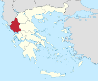 Lage der Region Epirus innerhalb Griechenlands