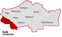 Lage des Stadtteils Humboldt/Gremberg im Stadtbezirk Köln-Kalk