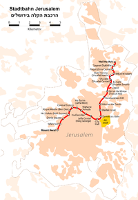 Strecke der Stadtbahn Jerusalem
