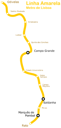 Strecke der Linha Amarela