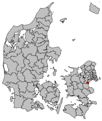 Lage von Solrød Kommune in Dänemark