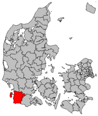 Lage von Tønder Kommune in Dänemark