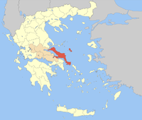 Lage der Präfektur Euböa innerhalb Griechenlands