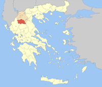 Lage der Präfektur Grevena innerhalb Griechenlands