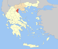 Lage der Präfektur Pieria innerhalb Griechenlands