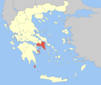 Lage der Verwaltungsregion Attika innerhalb Griechenlands