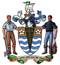 Wappen Vancouvers mit den 5 Elementen