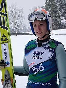 Sabrina Windmüller beim Skisprung-Continentalcup 2009/10 in Villach am 12. Februar 2010