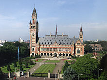 Foto des Gebäudes des Internationalen Gerichtshofs in Den Haag