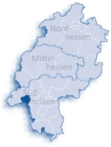 Lage der Landeshauptstadt Wiesbaden in Hessen