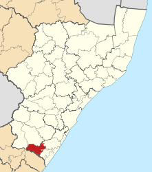 Map of KwaZulu-Natal with uMuziwabantu highlighted (2011).svg