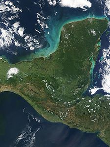 Satellitenaufnahme der Yucatán-Halbinsel