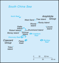 Karte der Paracelinseln (Xisha-Inseln)