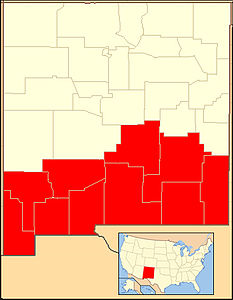 Karte Bistum Las Cruces