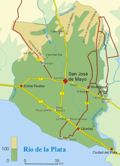 Verlauf des Río San José im Departamento San José