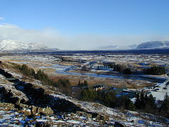 Þingvellir und Almannagjá im Winter