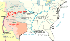 Karte des Santa Fe Trails um 1845