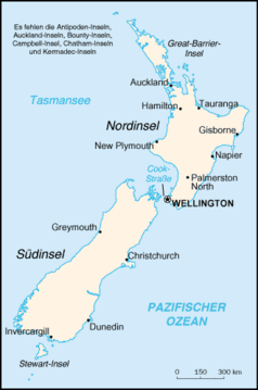 Karte von Neuseeland