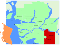 Lage in der Region Metro Vancouver