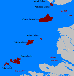 Inishark auf der Karte im Südwesten