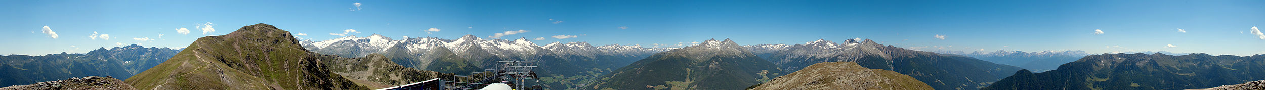360° Panorama von der Bergstation Sonnklar (2.400m), Wandergebiet Speikboden