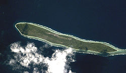 NASA-Bild der Nordinsel von Agalega