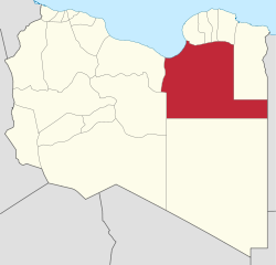 Die Lage von Al-Wahat in Libyen