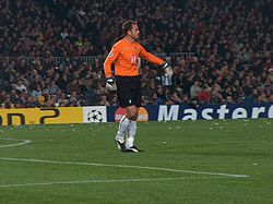 Andreas Reinke beim Spiel FC Barcelona gegen Werder Bremen