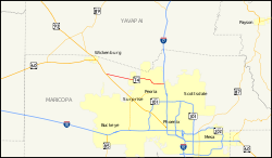 Karte der Arizona State Route 74