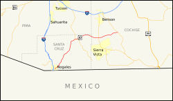 Karte der Arizona State Route 82
