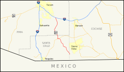 Karte der Arizona State Route 83