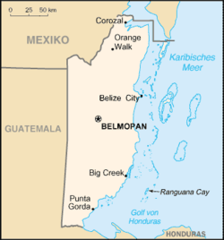Karte Bistum Belize City-Belmopan