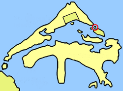 Lage von Higgs Island (rot eingekreist) innerhalb der Bermudas
