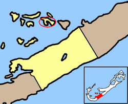 Inseln im Großen SundMarshall's Island ist rot eingekreist