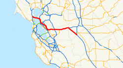 Streckenverlauf der Interstate 580