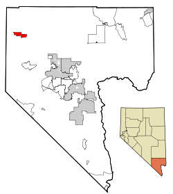 Clark County Nevada Incorporated Areas Indian Springs highlighted.svg