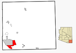 Cochise County Incorporated and Unincorporated areas Sierra Vista Southeast highlighted.svg