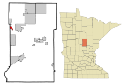 Crow Wing County Minnesota Incorporated and Unincorporated areas Pequot Lakes Highlighted.svg