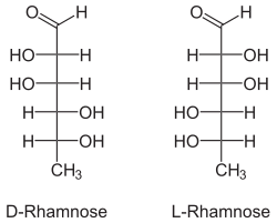 Strukturformel von Rhamnose